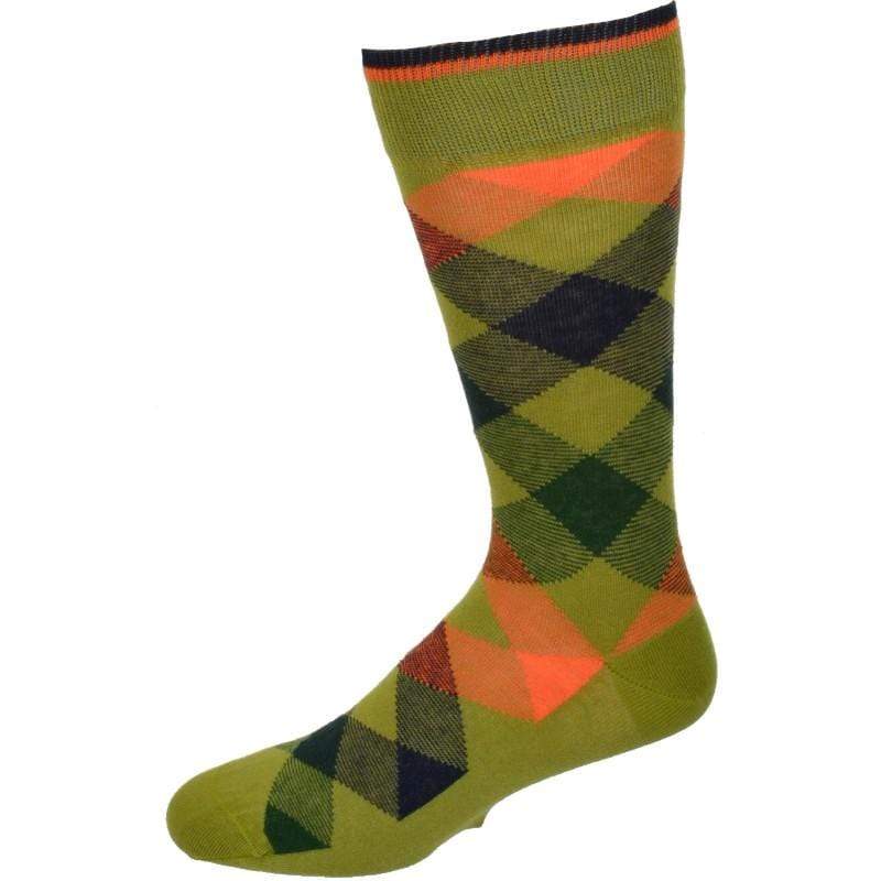 Dress Casual Combed Cotton Crew Argyle Socks M6000