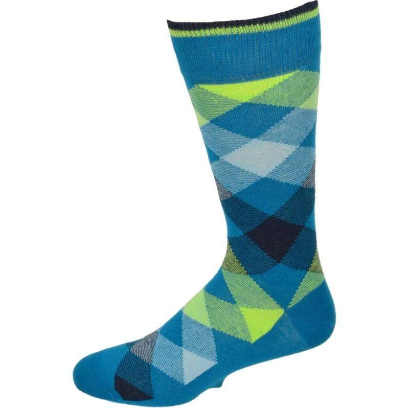 Dress Casual Combed Cotton Crew Argyle Socks M6000