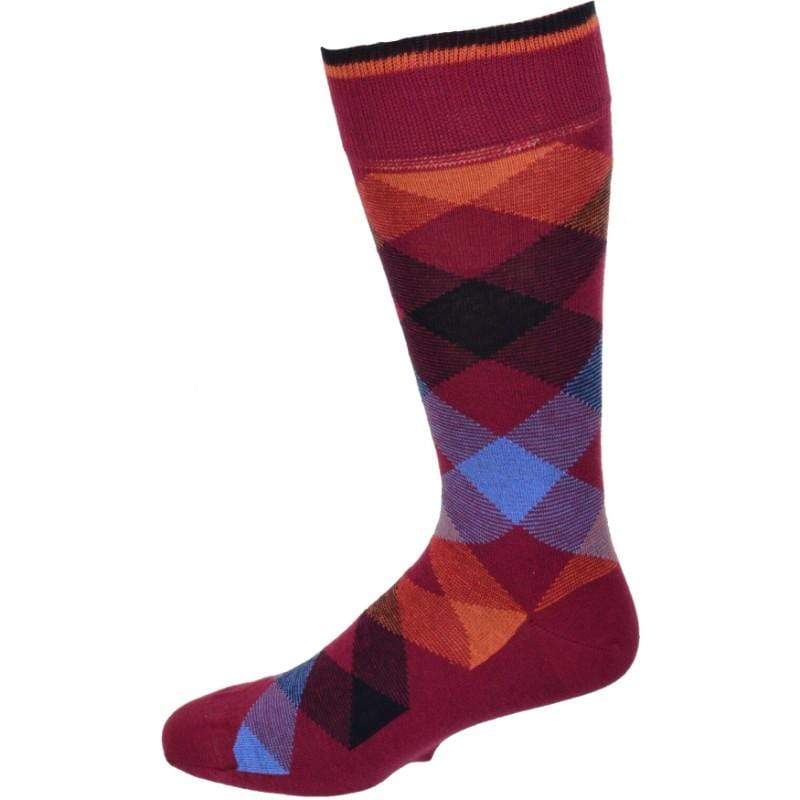 Dress Casual Combed Cotton Crew Argyle Socks M6000