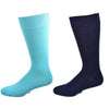 Dress Casual 2 Pair Pack Combed Cotton Crew Plain Color Socks