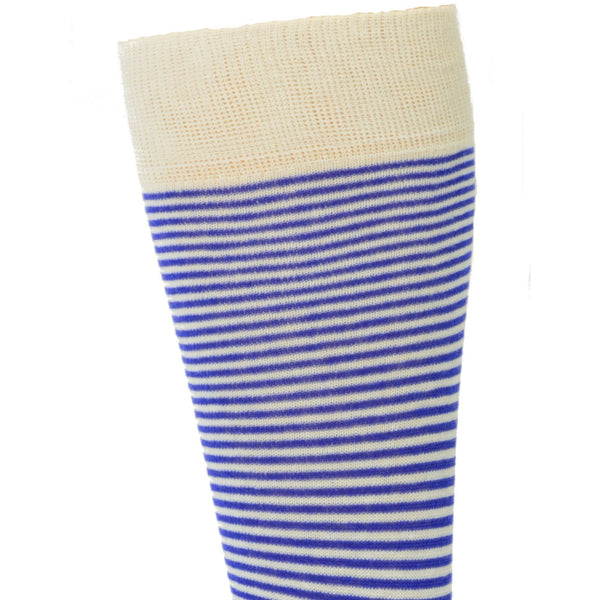 Cotton Fine Striped Crew Socks