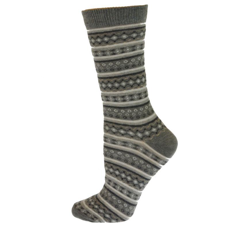 Flower pattern cotton crew (Mid-calf) socks 2-Pair Pack