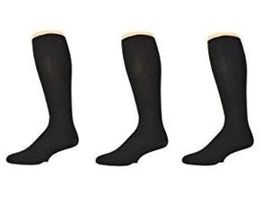 Comprar black Classic Fine Ribbed Premium Over the Calf Combed Cotton Socks 3 Pair