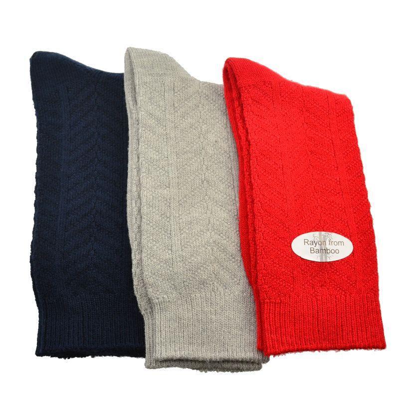 Chevron Pattern Medium Thick Bamboo Crew Socks 3 pair pack