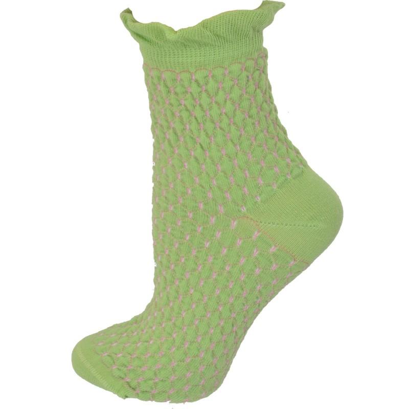 Diamond Pattern Quarter Combed Cotton Socks
