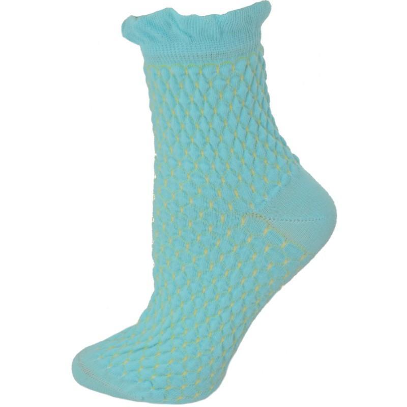 Diamond Pattern Quarter Combed Cotton Socks