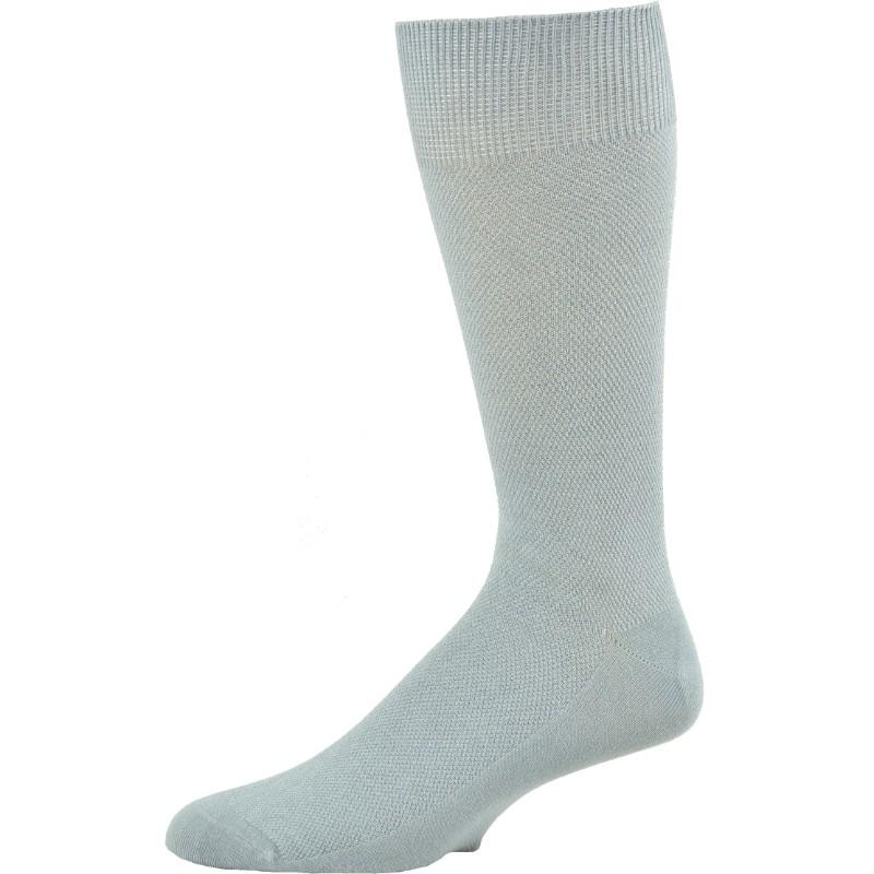 Bamboo Solid Mesh Patterned Crew Socks