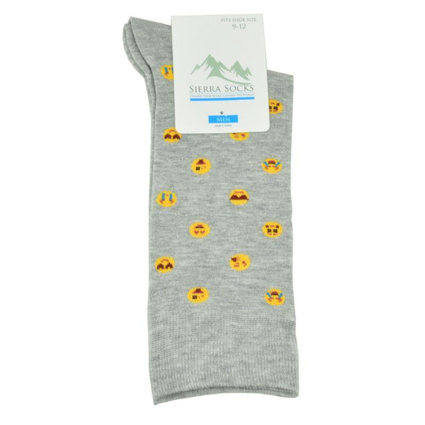 Emoji Design Colorful Smooth Toe Men Crew Socks