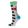 Heart Balloons and Stripes Pattern Cotton Crew Socks