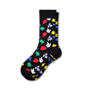 Leaf Pattern Crew Cotton Socks
