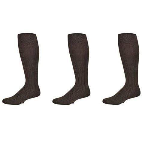 Classic Fine Ribbed Premium Over the Calf Combed Cotton Socks 3 pair pack