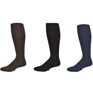 Classic Fine Ribbed Premium Over the Calf Combed Cotton Socks 3 pair pack