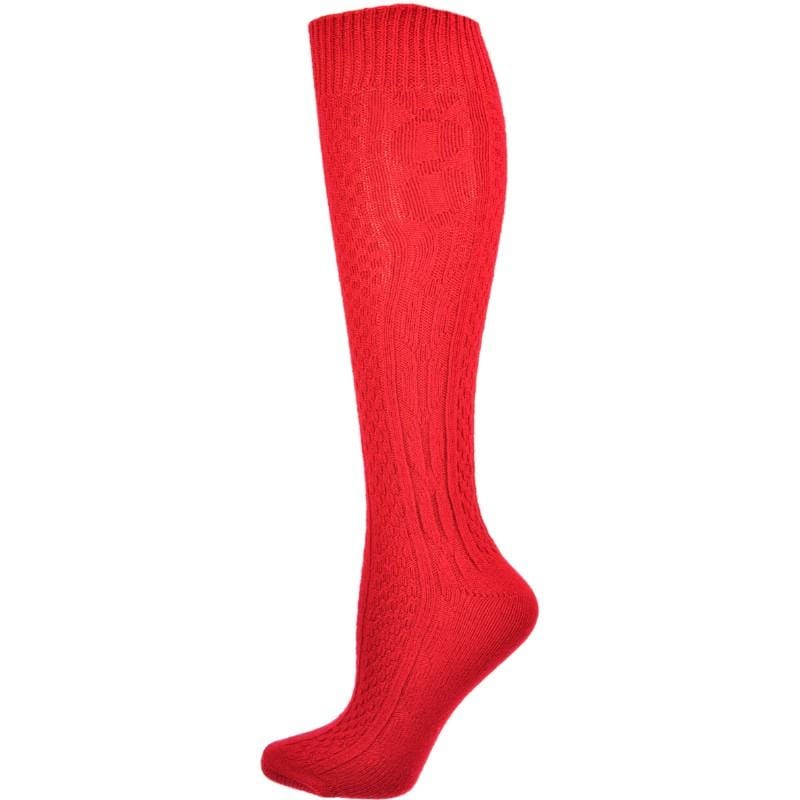 Classic Cable Knit Acrylic Knee High Socks 3 Pair Pack