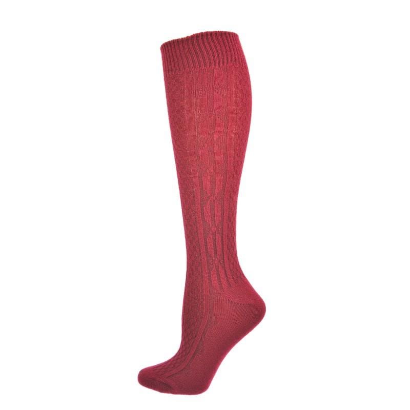 Classic Cable Knit Acrylic Knee High Socks 3 Pair Pack