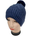 Fur Lining Hats With Pom Pom Beanie Women's Big Girls Cable Design Hats