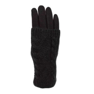 Women's Gloves - Big Girls Cable Fashion Design Touch Screen and Texting Two Pieces Gloves