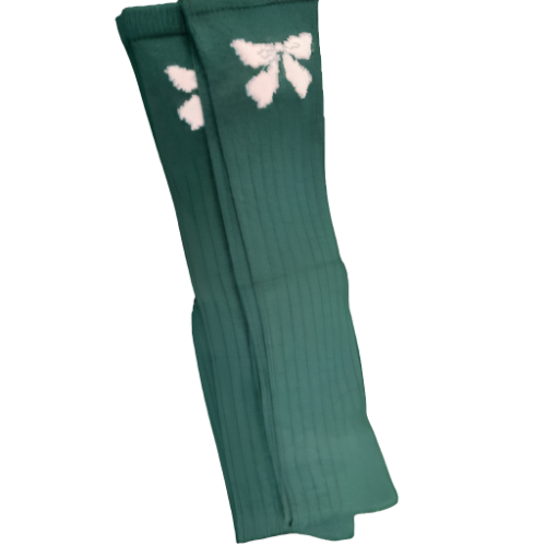 Bow pattern Hi-Bulk Acrylic Knee-Hi Women's Socks