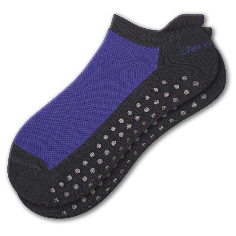 Heel Guard Mesh Top Cotton Anklet High Socks with Non Skid Gripper