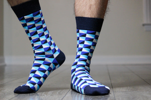 Men's Dress Casual Combed Cotton Crew Pattern Socks | Sierra Socks Men's Dress Casual Combed Cotton Crew Pattern Socks | Sierra Socks