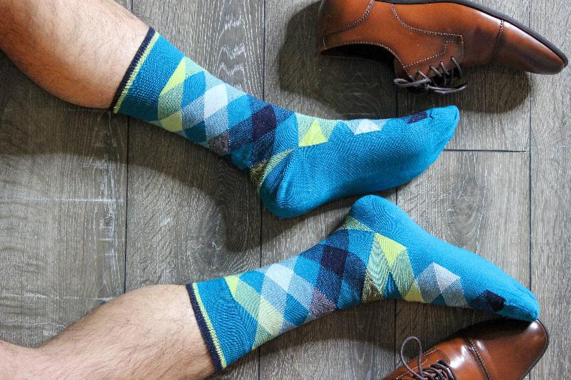 Dress Casual Combed Cotton Crew Argyle Socks M6000