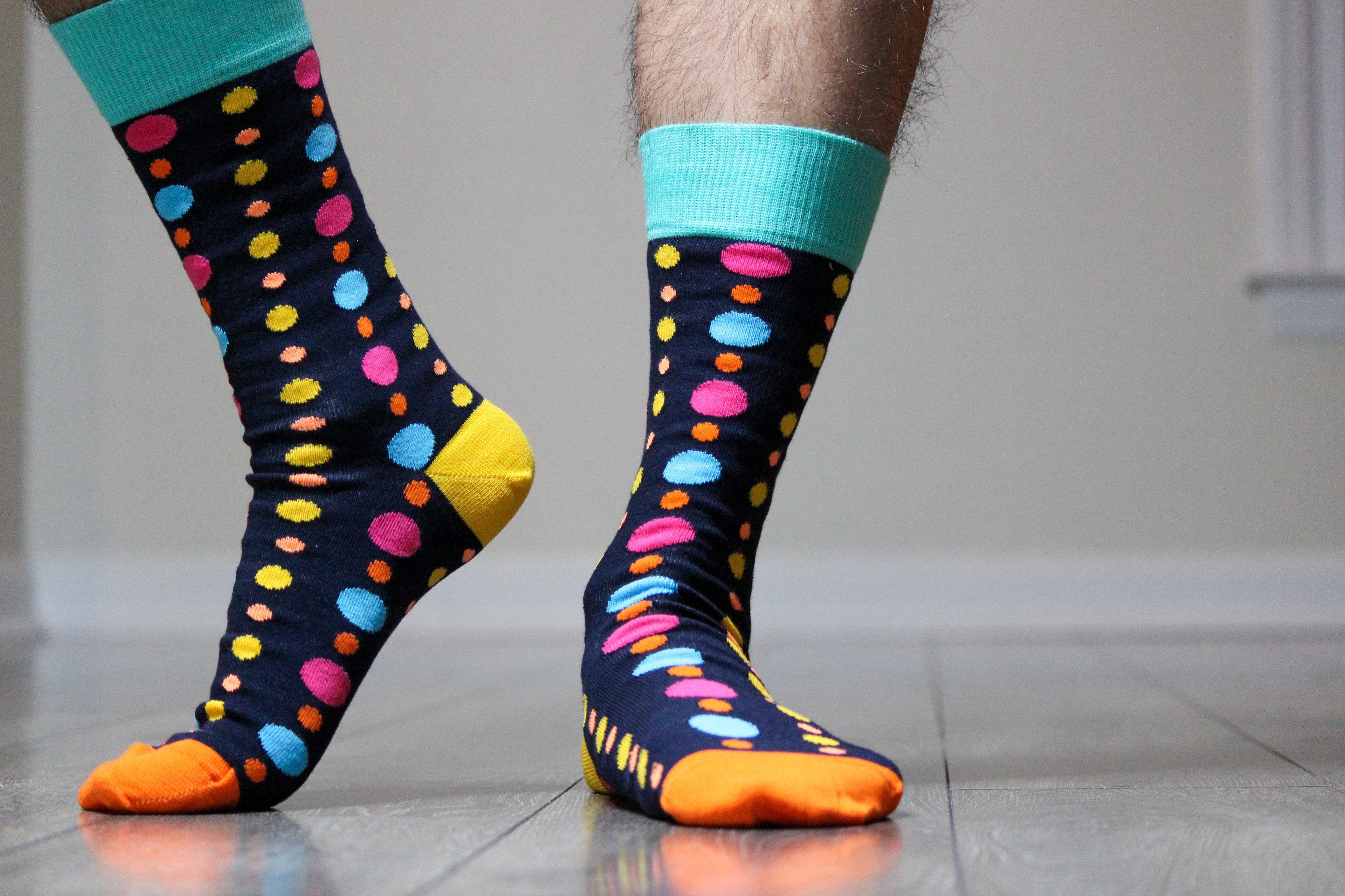 Polka Dot Pattern Colorful Crew Cotton Socks