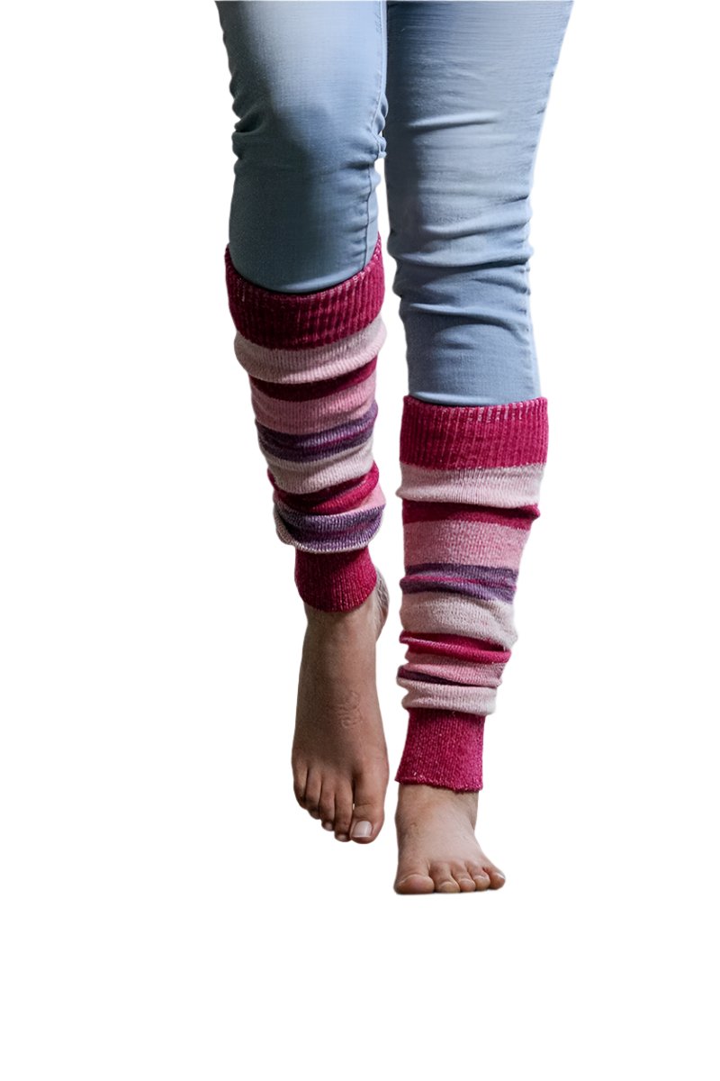 Girl's Stripe Lambswool Knee Hi Leg Warmers