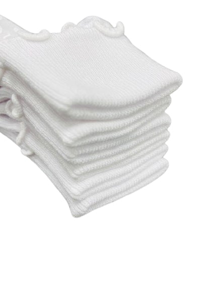 Girls Cotton Lettuce Ruffle Ripple Edge Turn Cuff Non Skid Seamless Toe 3 Pair Pack