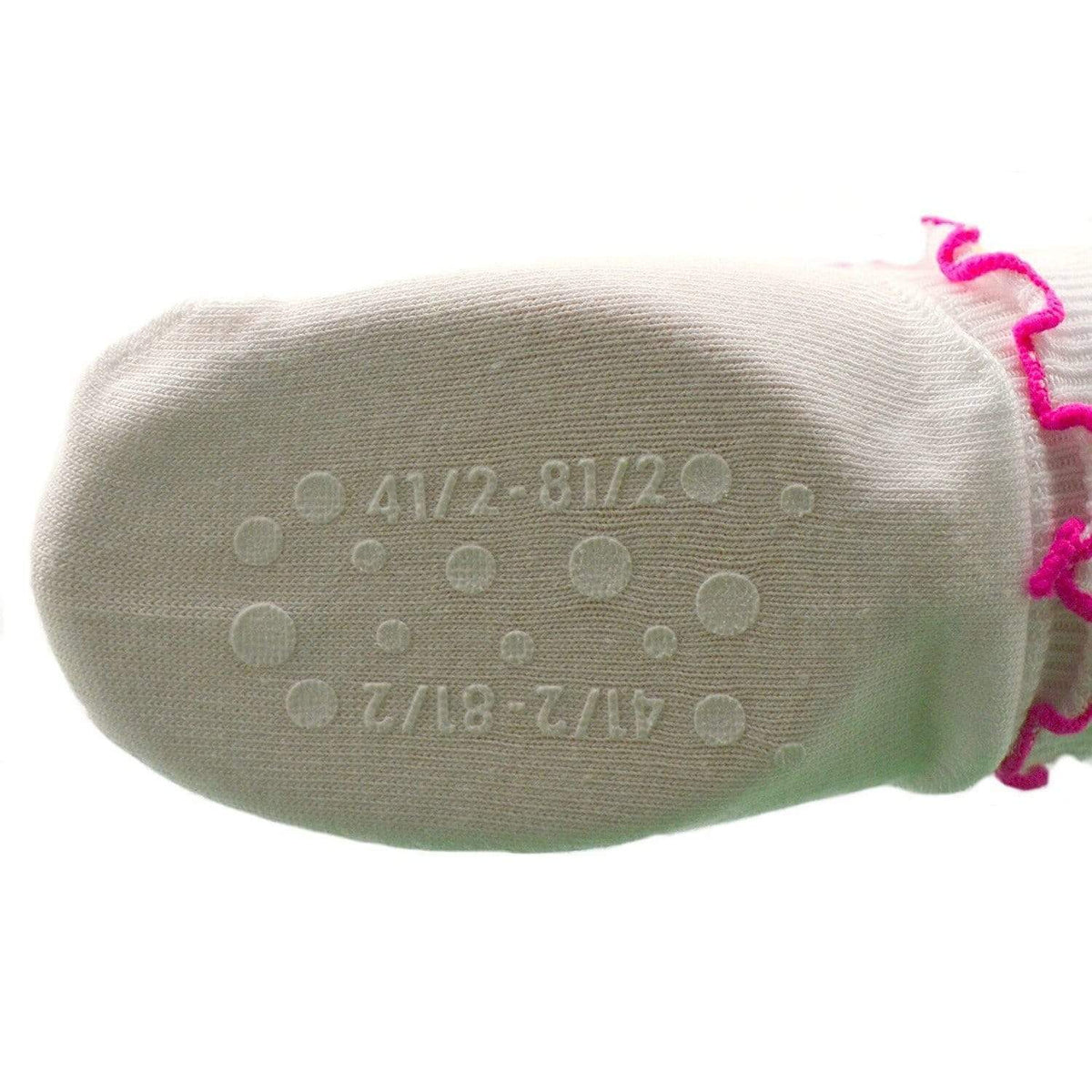 Girls Cotton Lettuce Ruffle Ripple Edge Turn Cuff Non Skid Seamless Toe 3 Pair Pack