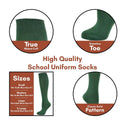 Classic Flat Knit Combed Cotton Knee High Socks 3 pair pack G7200