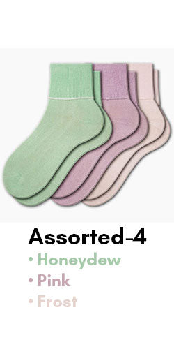 Women's 100% Combed Cotton Ankle Turn Cuff 3 Pair Pack