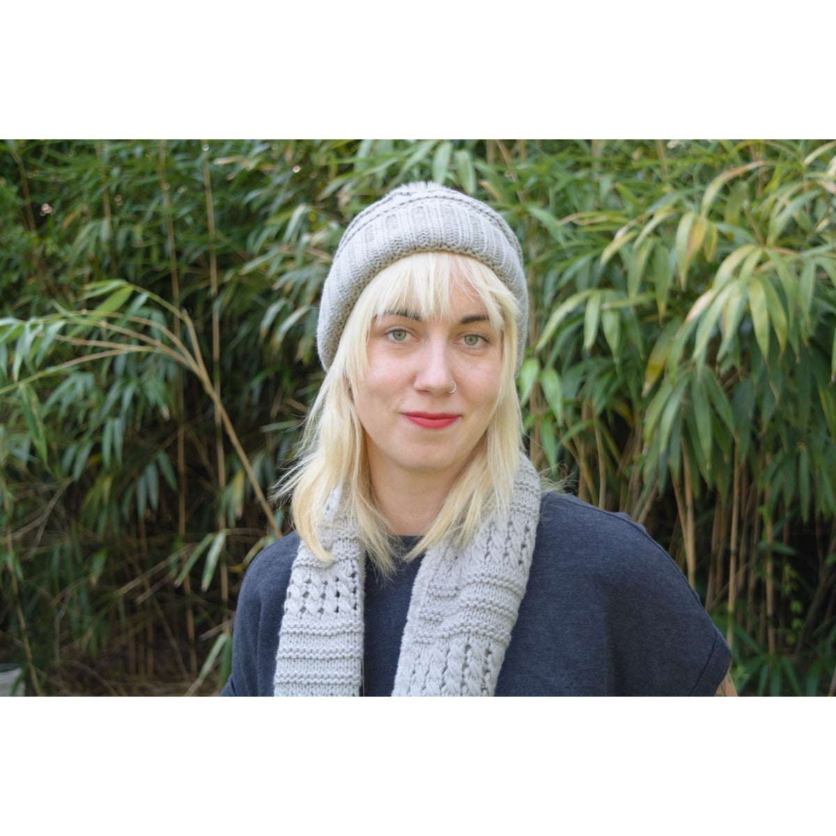 Fur Lined Beanie Pom Pom Hat and Scarf Set