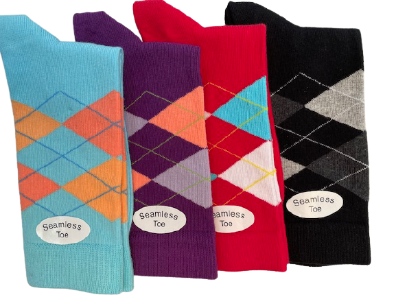 Cotton Argyle Crew Women's Socks