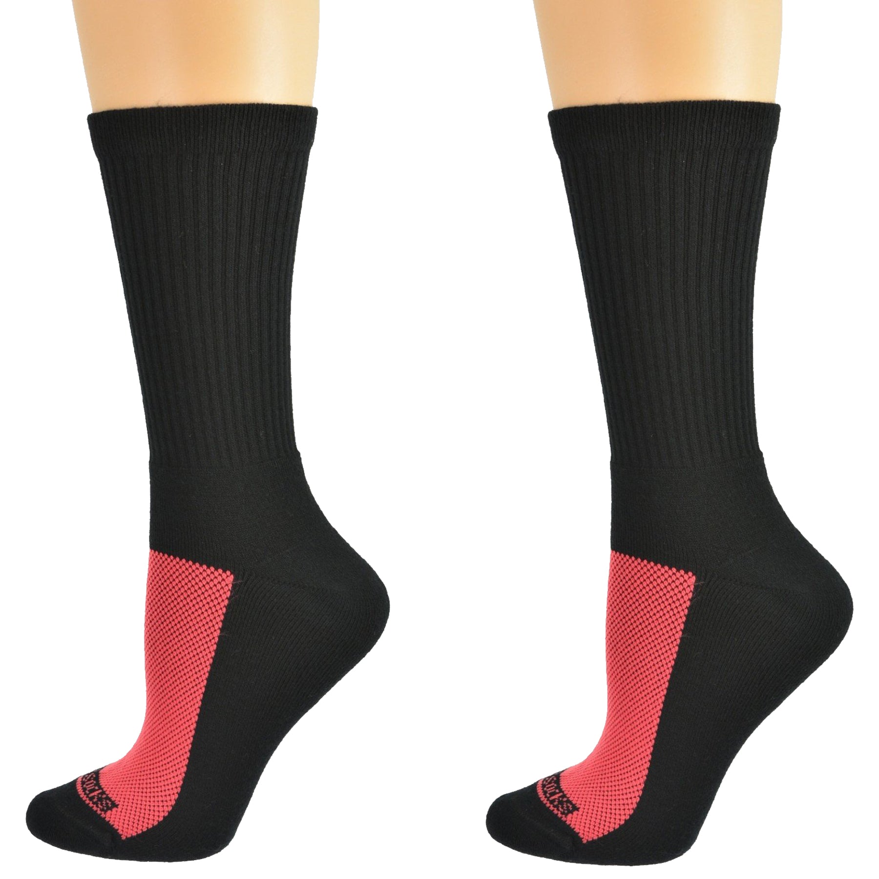 Cotton Athletic Crew Cushioned 2 Pair Pack Performance Socks