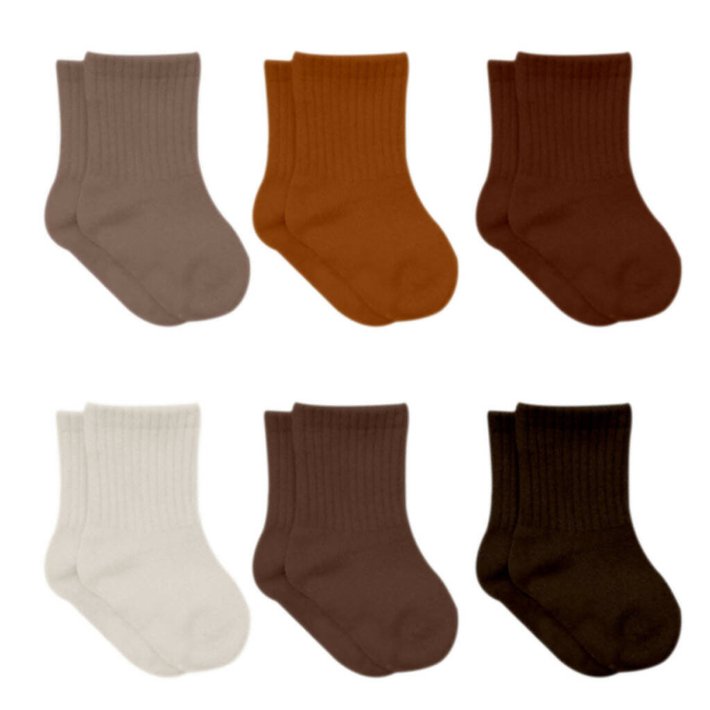 Newborn Cotton Ankle-Hi Socks Assorted 6 Pair Pack