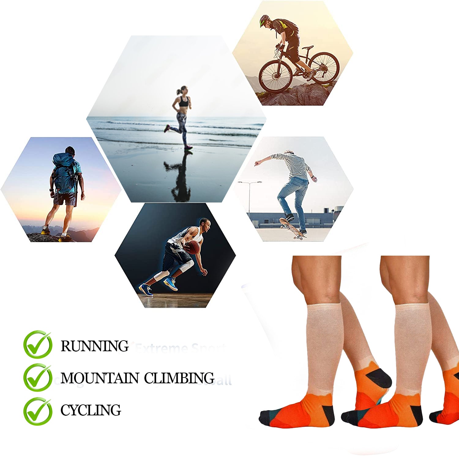 Men & Women's CoolMax Knee-High Socks, Nature Inspired Collection for Men & Women Eco-Friendly Knee High Socks