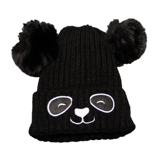 Comprar black Unisex Cute Panda Cartoon Pattern Knit Winter Beanie For Kids (3-10 Years)
