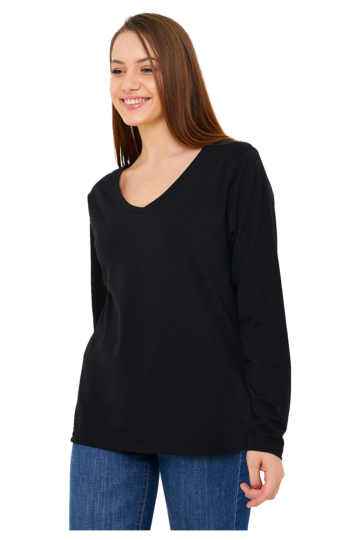 Women's V-Neck Long Sleeve T-Shirts