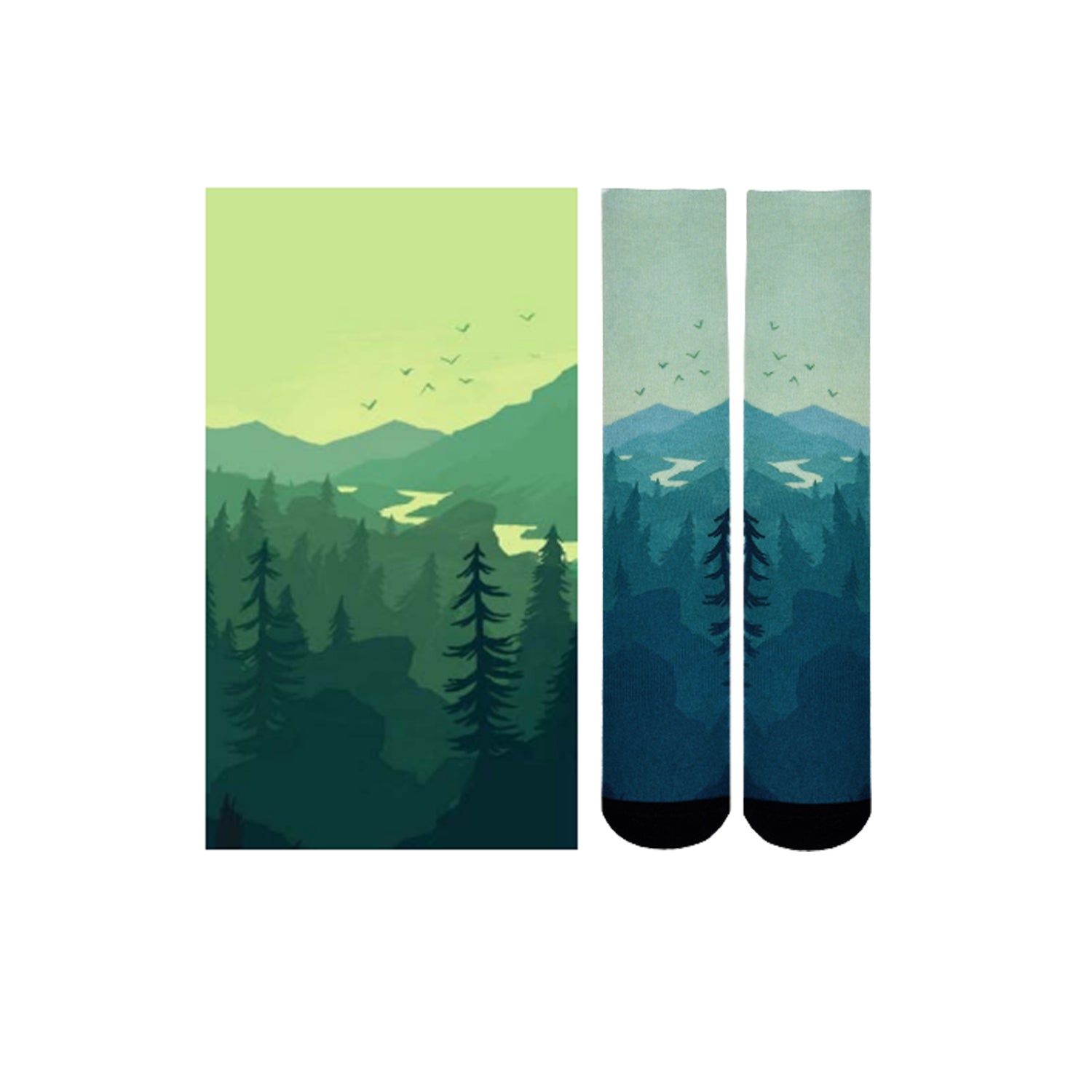 Men & Women's CoolMax Knee-High Socks, Nature Inspired Collection for Men & Women Eco-Friendly Knee High Socks
