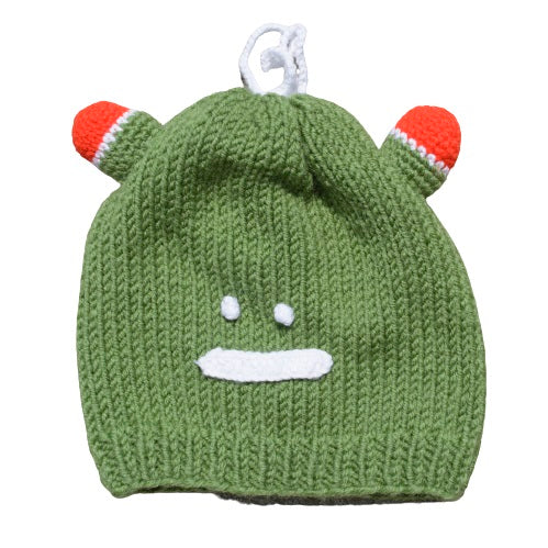 Kids Beanie Hat, Kids Winter Hand-Knitted Wool Frog Animal Theme Hat