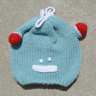 Buy light-blue Kids Beanie Hat, Kids Winter Hand-Knitted Wool Frog Animal Theme Hat