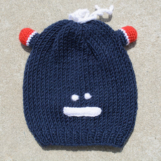 Buy navy Kids Beanie Hat, Kids Winter Hand-Knitted Wool Frog Animal Theme Hat