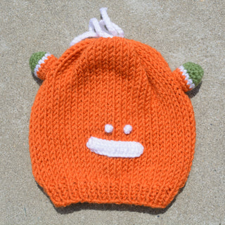 Buy orange Kids Beanie Hat, Kids Winter Hand-Knitted Wool Frog Animal Theme Hat