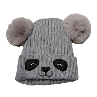 Comprar gray Unisex Cute Panda Cartoon Pattern Knit Winter Beanie For Kids (3-10 Years)