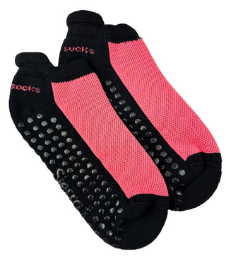 Buy black Heel Tab Mesh Top Cotton Anklet Socks with Non-Skid Gripper
