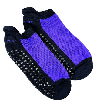Buy navy Heel Tab Mesh Top Cotton Anklet Socks with Non-Skid Gripper