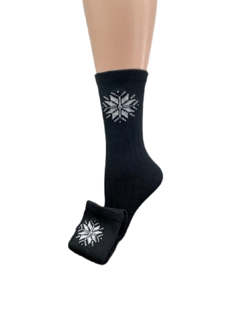 Snowflake Pattern Soft Acrylic Crew Women's Socks