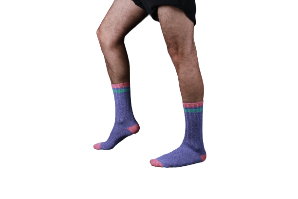 Twisted Marled Colorful Cotton Men Crew