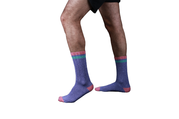 Twisted Marled Colorful Cotton Men Crew
