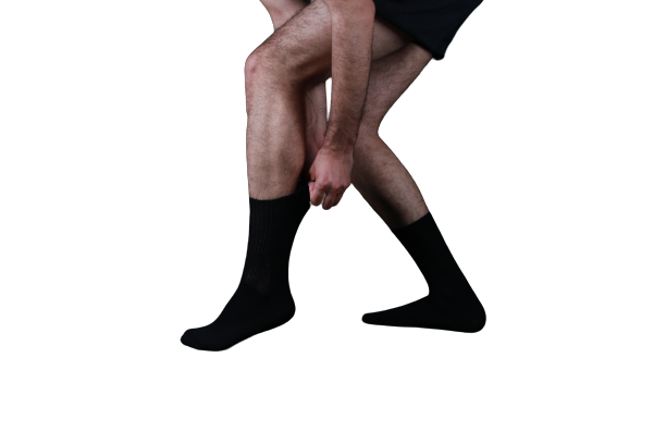 Health Diabetic Wide Calf Cotton Crew Men's Socks 2 pair pack