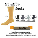Bamboo Solid Mesh Patterned Crew Socks